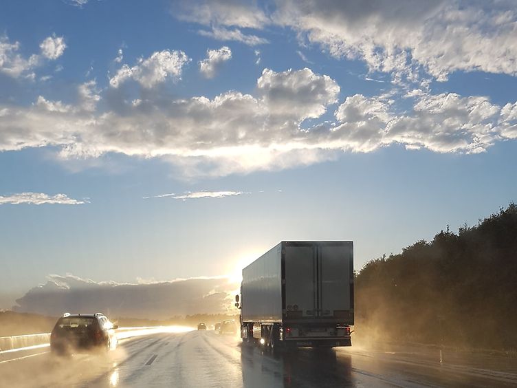 Lorry on the road